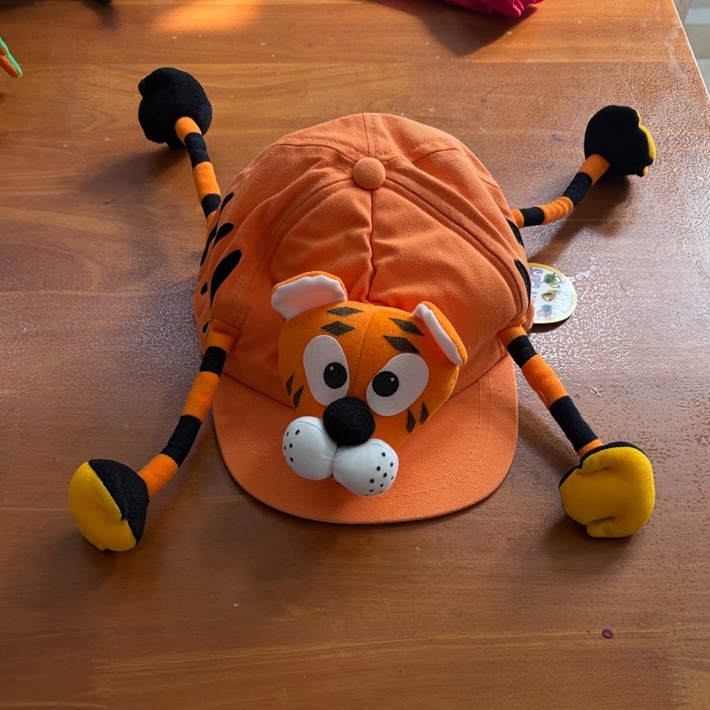 Orange Tiger Cap for Kids